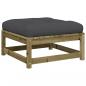 Preview: Gartensofa ohne Armlehnen mit Kissen und Hocker
