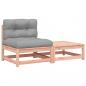 Preview: Gartensofa ohne Armlehnen mit Kissen und Hocker