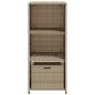 Preview: Gartenschrank Beige 50x55x115 cm Poly Rattan