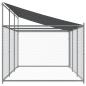 Preview: Hundezwinger mit Dach und Tür Grau 6x2x2 m Verzinkter Stahl