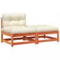 Preview: Gartensofa ohne Armlehnen mit Kissen und Hocker