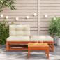 Preview: Gartensofa ohne Armlehnen mit Kissen und Hocker