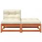 Preview: Gartensofa ohne Armlehnen mit Kissen und Hocker