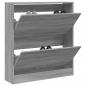 Preview: ARDEBO.de - Schuhschrank Grau Sonoma 80x21x87,5 cm Holzwerkstoff