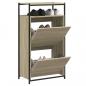 Preview: ARDEBO.de - Schuhschrank Sonoma-Eiche 60x34x112 cm Holzwerkstoff