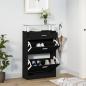 Preview: ARDEBO.de - Schuhschrank Schwarz 63x24x104 cm Holzwerkstoff
