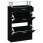 Preview: Schuhschrank Schwarz 63x24x104 cm Holzwerkstoff