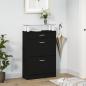 Preview: Schuhschrank Schwarz 63x24x104 cm Holzwerkstoff