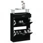 Preview: Schuhschrank Schwarz 63x24x104 cm Holzwerkstoff