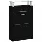 Preview: Schuhschrank Schwarz 63x24x104 cm Holzwerkstoff