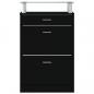 Preview: Schuhschrank Schwarz 63x24x104 cm Holzwerkstoff