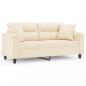 Preview: 2-Sitzer-Sofa mit Kissen Beige 140 cm Mikrofasergewebe
