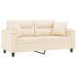 Preview: 2-Sitzer-Sofa mit Kissen Beige 140 cm Mikrofasergewebe