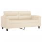 Preview: 2-Sitzer-Sofa mit Kissen Beige 140 cm Mikrofasergewebe
