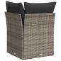 Preview: Garten-Ecksofa mit Kissen Grau Poly Rattan