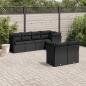 Preview: ARDEBO.de - 7-tlg. Garten-Sofagarnitur mit Kissen Schwarz Poly Rattan