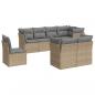 Preview: ARDEBO.de - 8-tlg. Garten-Sofagarnitur mit Kissen Beige Poly Rattan