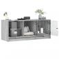 Preview: TV-Schrank mit Glastüren Grau Sonoma 102x37x42 cm