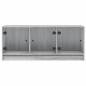 Preview: TV-Schrank mit Glastüren Grau Sonoma 102x37x42 cm