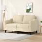 Preview: ARDEBO.de - 2-Sitzer-Sofa Creme 140 cm Stoff