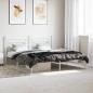 Preview: ARDEBO.de - Bettgestell mit Kopfteil Metall Weiß 180x200 cm