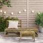 Preview: Gartensofa ohne Armlehnen mit Hocker Kiefernholz Imprägniert