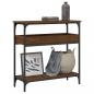 Preview: ARDEBO.de - Konsolentisch mit Ablage Braun Eichen-Optik 75x29x75cm
