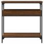 Preview: Konsolentisch mit Ablage Braun Eichen-Optik 75x29x75cm