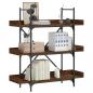 Preview: ARDEBO.de - Bücherregal 3 Böden Braun Eichen-Optik 100x33x108,5 cm
