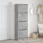 Preview: Schuhschrank mit 4 Klappen Betongrau 60x34x187,5 cm