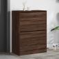 Preview: ARDEBO.de - Schuhschrank mit 2 Klappen Braun Eiche-Optik 80x42x108 cm
