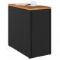 Preview: Garten-Beistelltisch mit Holzplatte Schwarz 58x27,5x55cm Rattan