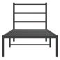 Preview: Bettgestell mit Kopfteil Metall Schwarz 80x200 cm