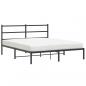 Preview: Bettgestell mit Kopfteil Metall Schwarz 160x200 cm