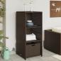 Preview: ARDEBO.de - Gartenschrank Braun 50x55x115 cm Poly Rattan