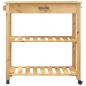 Preview: Küchenwagen MONZA 84x40x90 cm Massivholz Kiefer