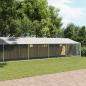 Preview: Hundezwinger mit Dach und Tür Grau 10x2x2 m Verzinkter Stahl