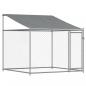 Preview: Hundezwinger mit Dach und Tür Grau 10x2x2 m Verzinkter Stahl