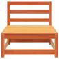 Preview: Gartensofa mit Fußhocker 2-Sitzer Wachsbraun Massivholz Kiefer