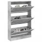 Preview: ARDEBO.de - Schuhschrank Betongrau 80x21x125,5 cm Holzwerkstoff