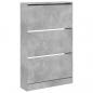 Preview: Schuhschrank Betongrau 80x21x125,5 cm Holzwerkstoff
