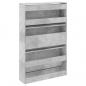 Preview: Schuhschrank Betongrau 80x21x125,5 cm Holzwerkstoff