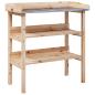 Preview: Pflanztisch mit Ablagen 78x38x82,5 cm Massivholz Tanne