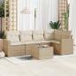 Preview: ARDEBO.de - 6-tlg. Garten-Sofagarnitur mit Kissen Beige Poly Rattan