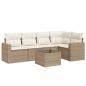 Preview: 6-tlg. Garten-Sofagarnitur mit Kissen Beige Poly Rattan