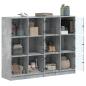 Preview: Bücherregal mit Türen Betongrau 136x37x109 cm Holzwerkstoff