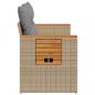 Preview: Gartensofa mit Kissen 2-Sitzer Beige Poly Rattan