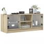 Preview: TV-Schrank mit Glastüren Sonoma-Eiche 102x37x42 cm