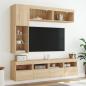 Preview: 7-tlg. TV-Wohnwand mit LED-Leuchten Sonoma-Eiche