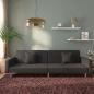 Preview: ARDEBO.de - Schlafsofa 2-Sitzer mit 2 Kissen Schwarz Stoff